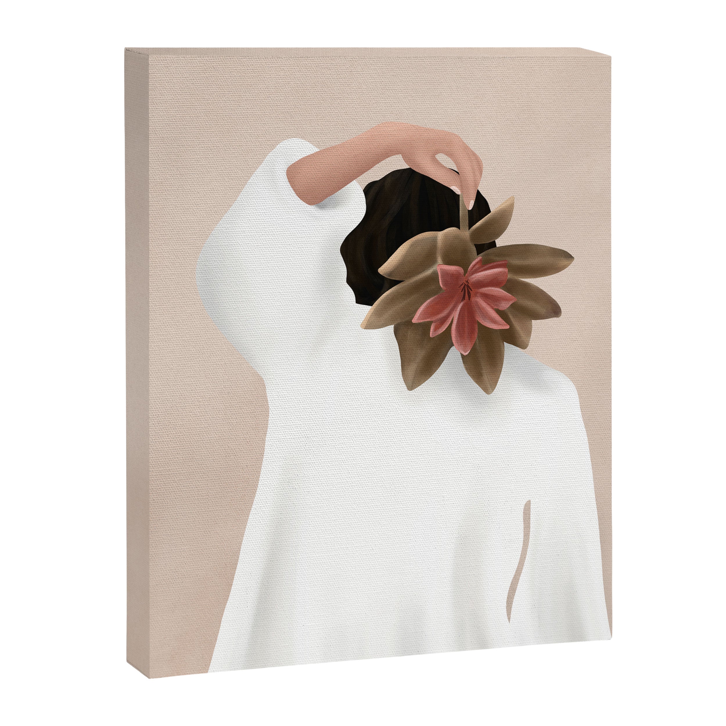 With a Flower Canvas Print Gallery Image 6