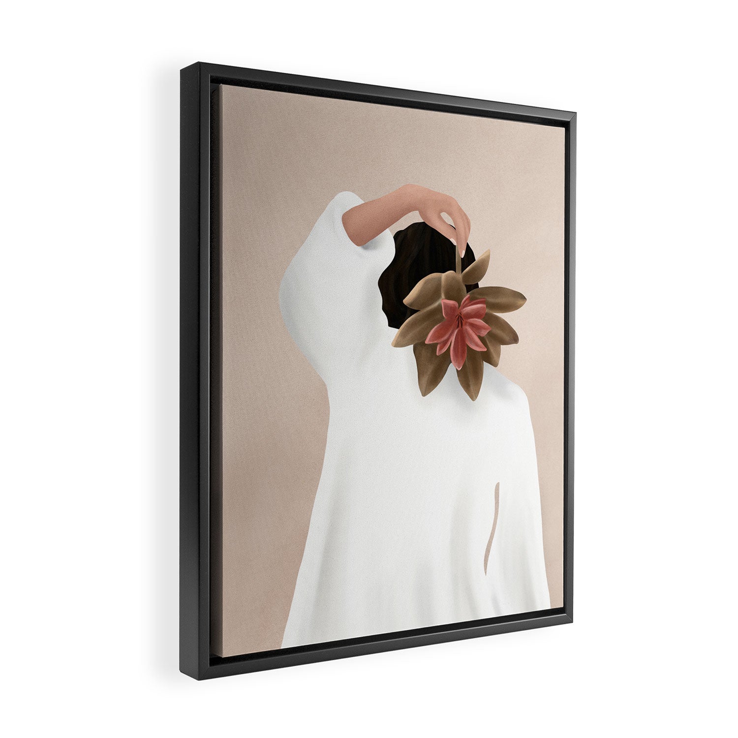 With a Flower Framed Canvas Print Gallery Image 2