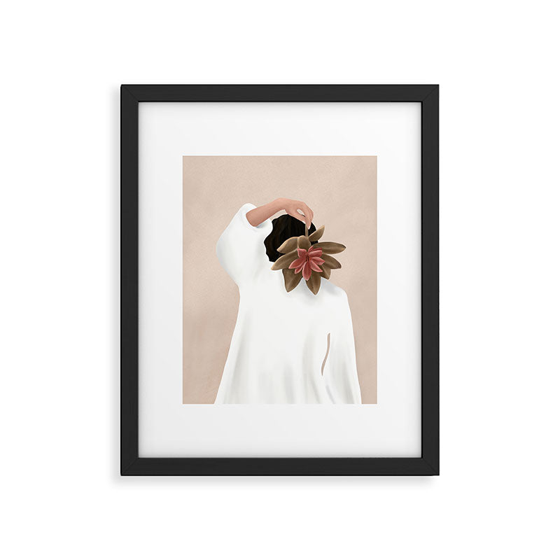 With A Flower Framed Art Print