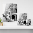  llama in times square print - a llama in times square-Llama Riding in Taxi, Black and White Vintage Canvas Print Gallery Image 3