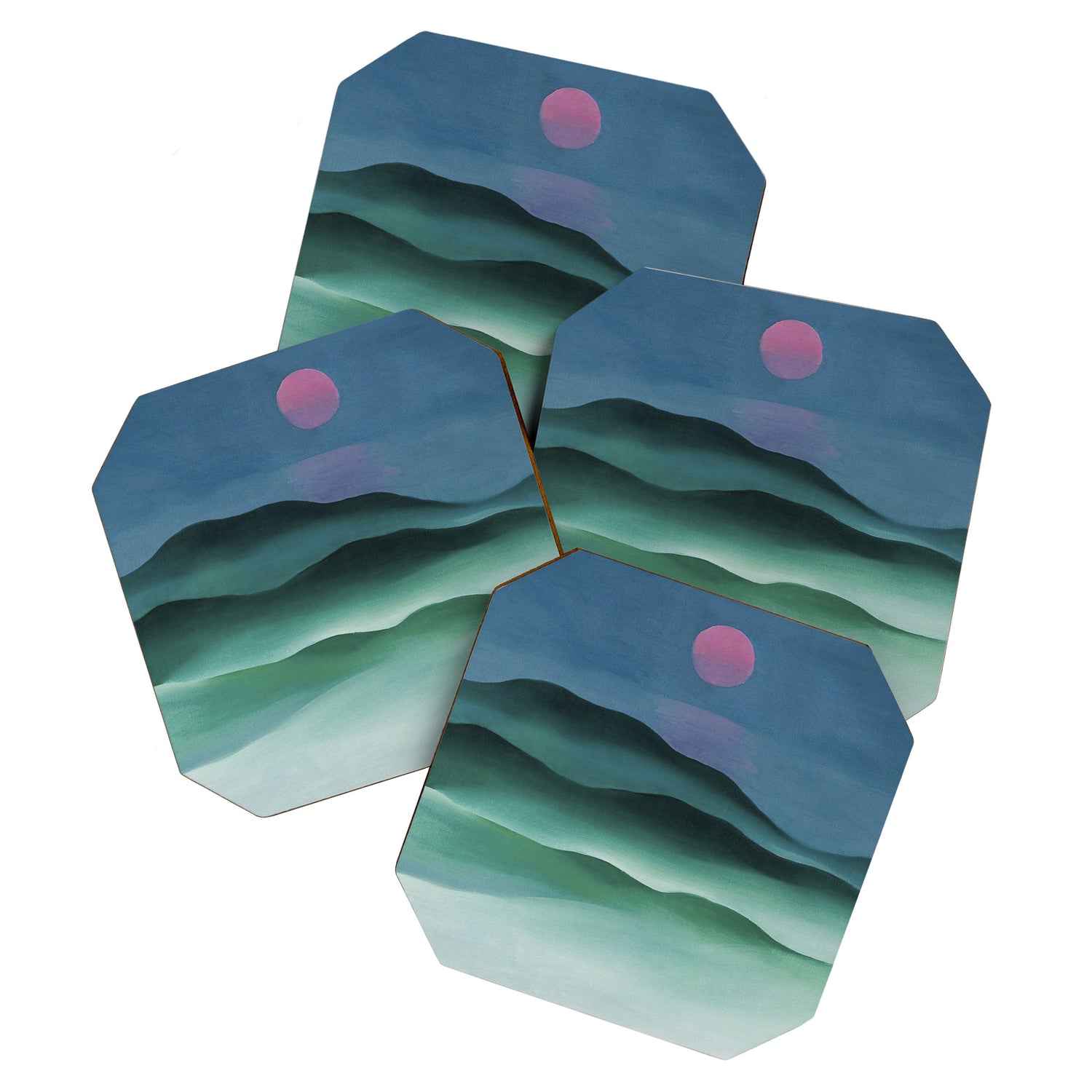 Pink Moon over Water (1924) by Georgia O'Keeffe Coaster Gallery Image 1