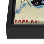 Retro Vintage Apres Ski Mountain Framed Canvas Print Gallery Image 3