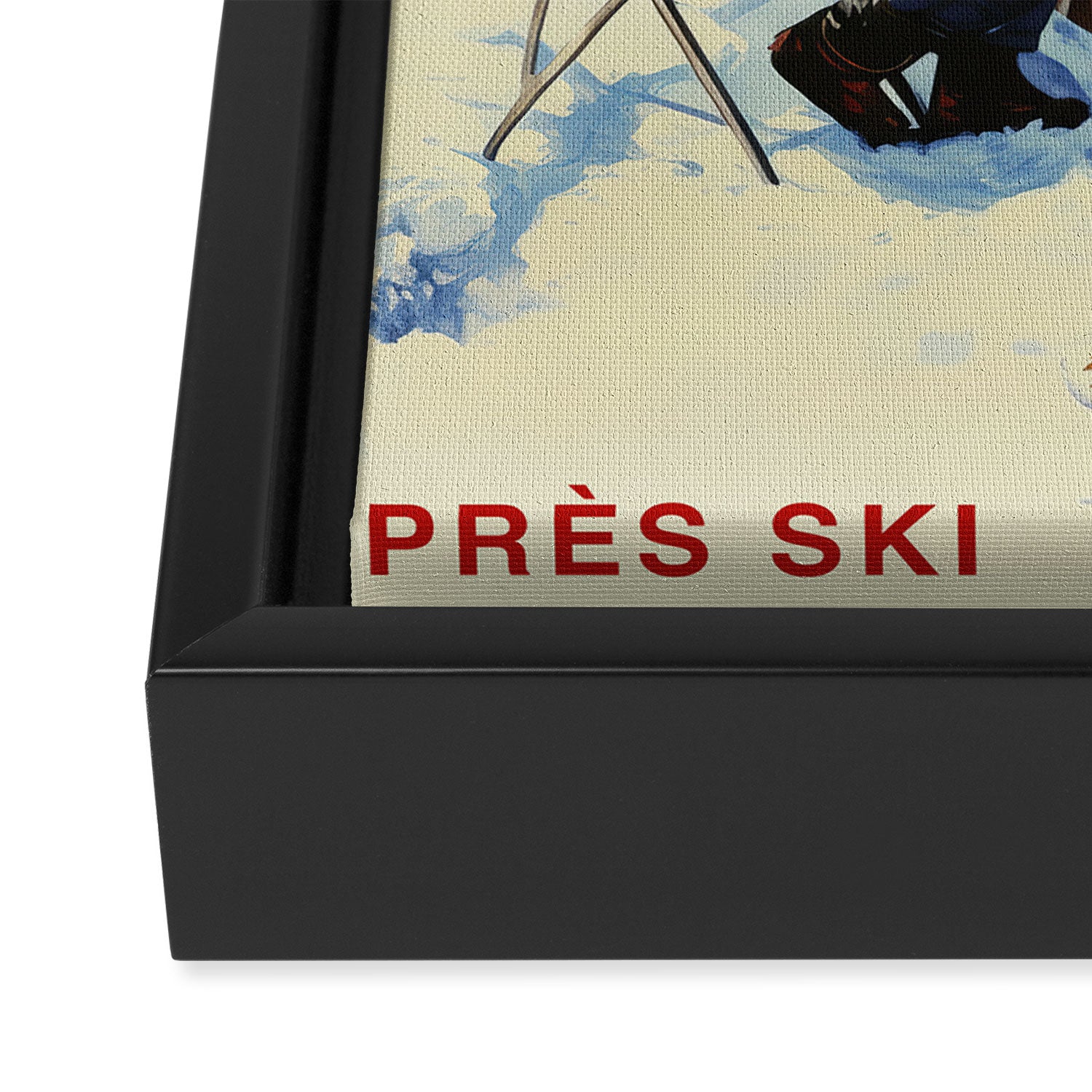 Retro Vintage Apres Ski Mountain Framed Canvas Print Gallery Image 3