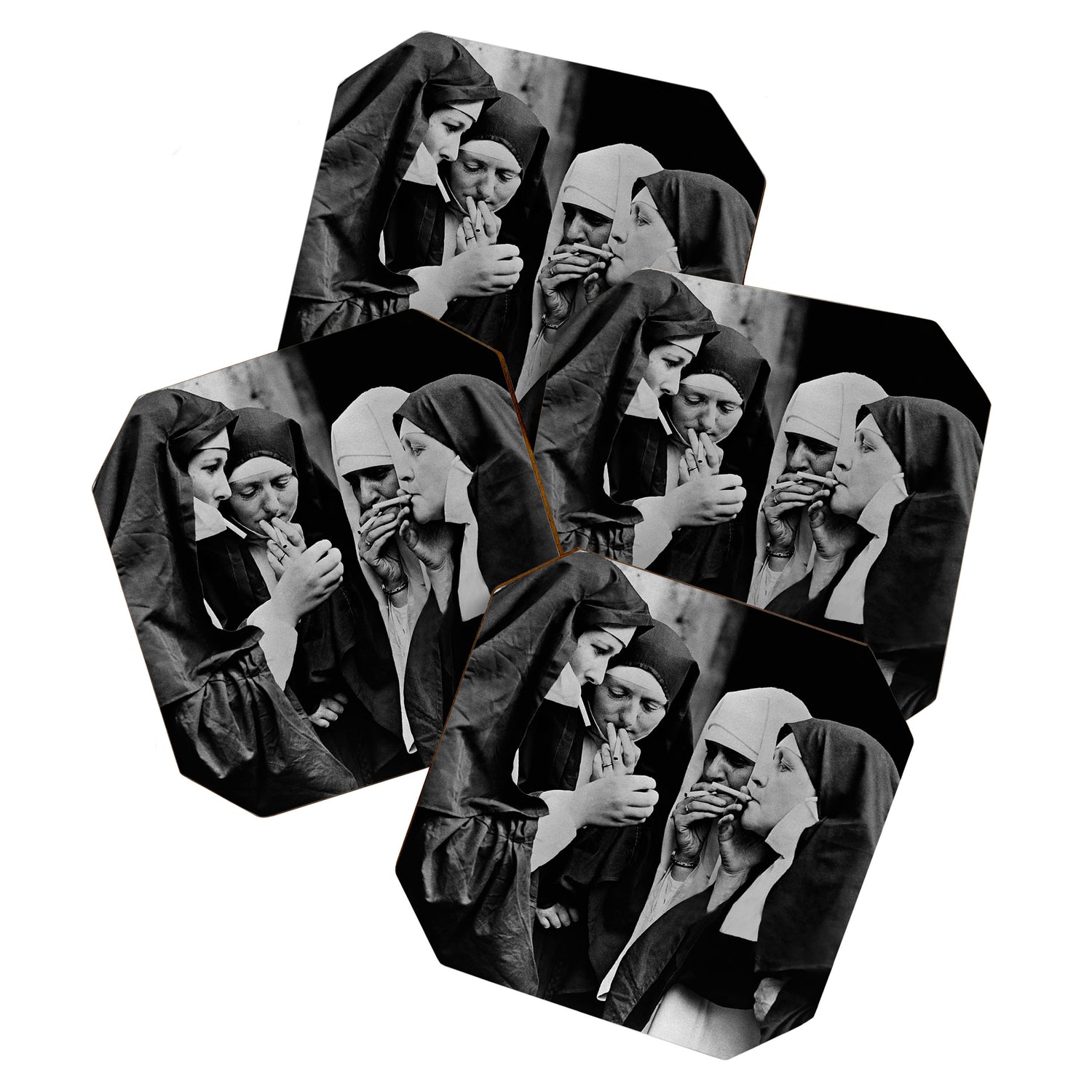 Smoking Nuns Vintage Photo -Smoking Nuns Coaster Gallery Image 1