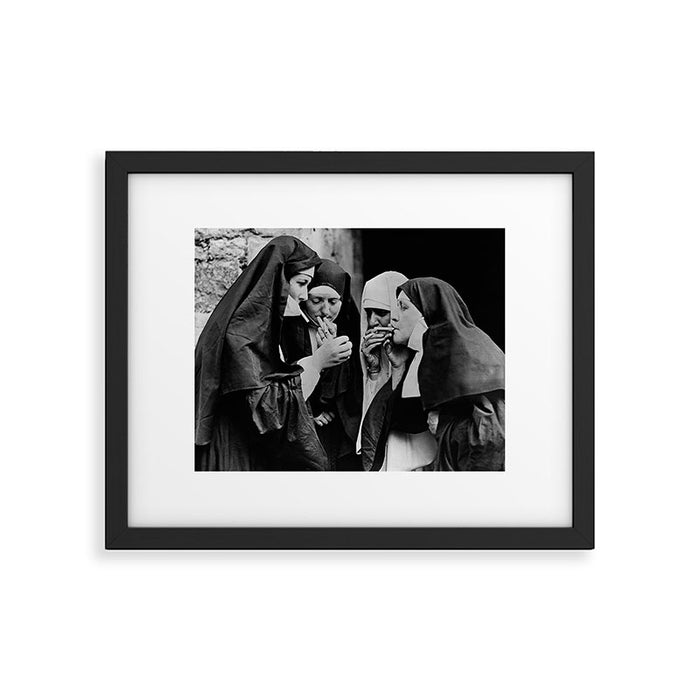 Smoking Nuns Vintage Photo -Smoking Nuns Framed Art Print Gallery Image 1