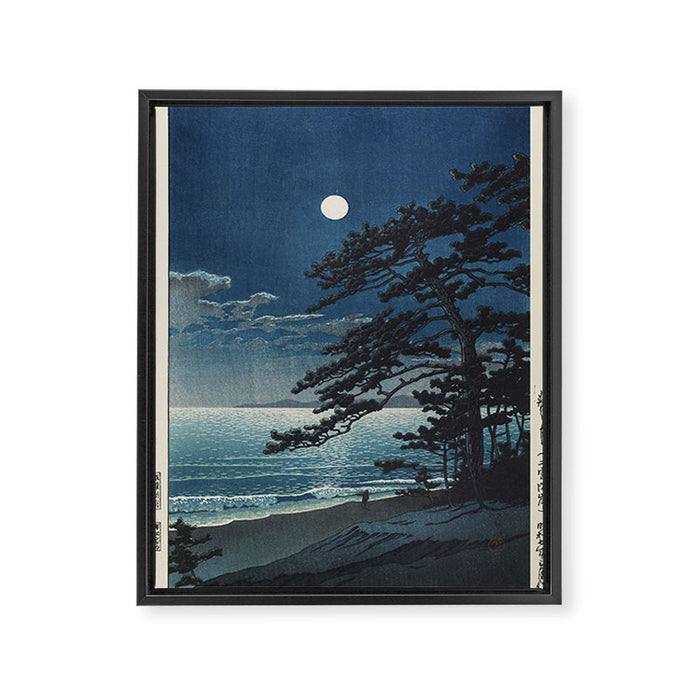 Spring Moon At Ninomiya Beach by Hasui Kawase å·ç¬ å·´æ°´ Framed Canvas Print Gallery Image 1