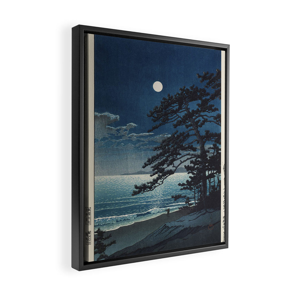 Spring Moon At Ninomiya Beach by Hasui Kawase å·ç¬ å·´æ°´ Framed Canvas Print Gallery Image 2