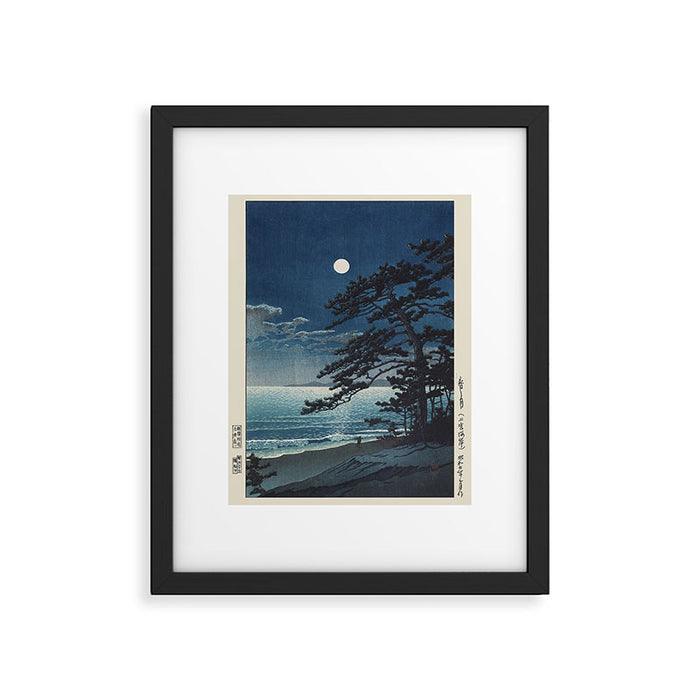 Spring Moon At Ninomiya Beach by Hasui Kawase å·ç¬ å·´æ°´ Framed Art Print Gallery Image 1
