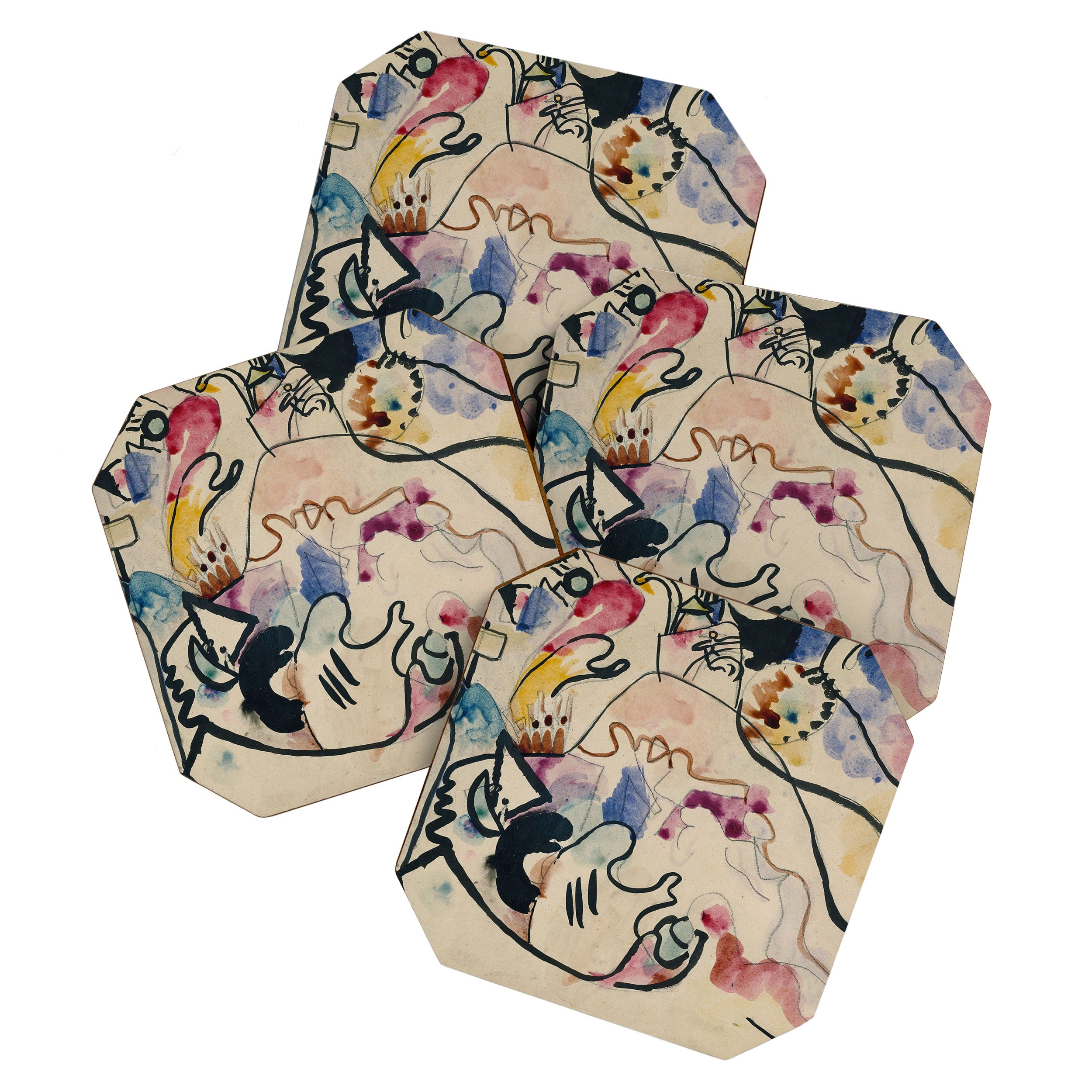 Wassily Kandinsky Aquarell Nr. 8 âJÃ¼ngster Tagâ (1911) Coaster Gallery Image 1