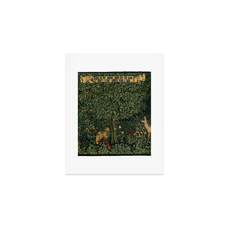 William Morris Forest Rabbits and Foxglove Greenery  Art Print Gallery Image 1