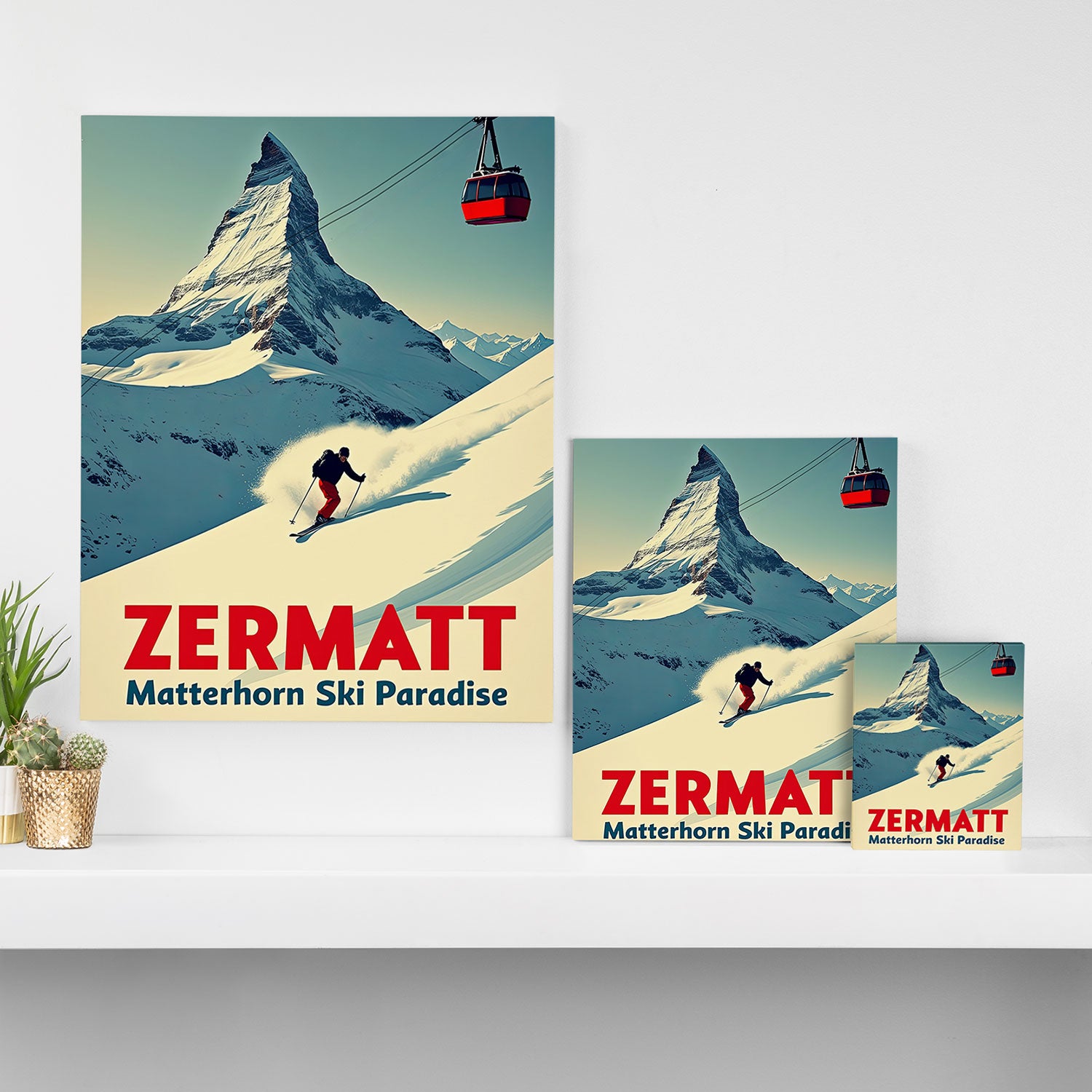 Zermatt Valais Switzerland Ski  Canvas Print Gallery Image 3
