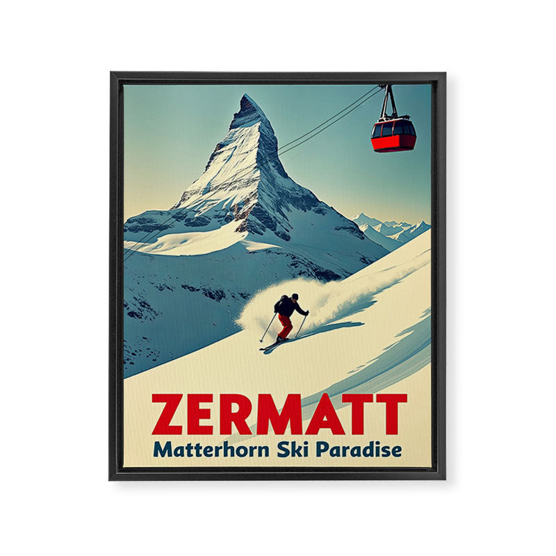 Zermatt Valais Switzerland Ski  Framed Canvas Print Gallery Image 6