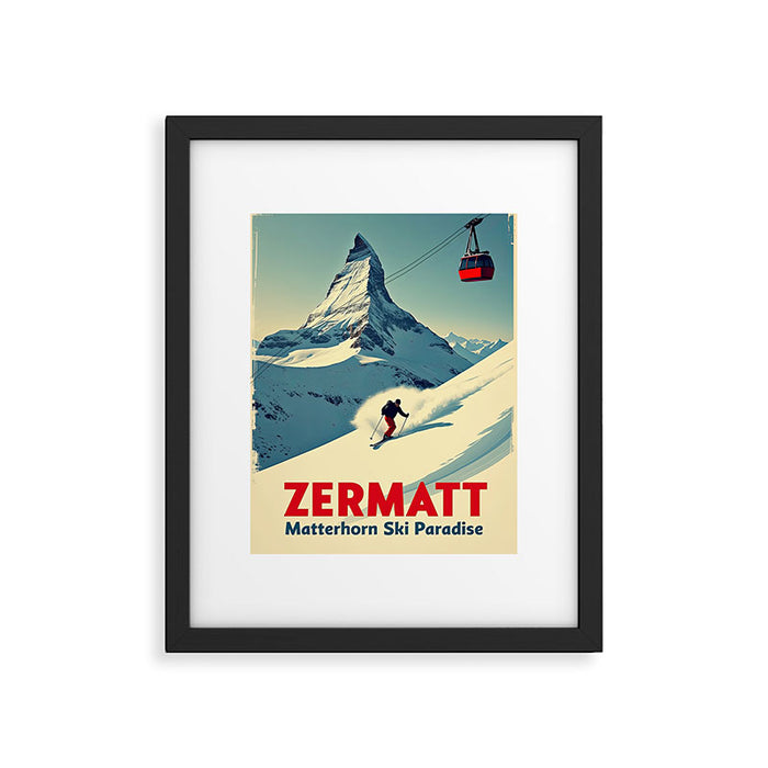 Zermatt Valais Switzerland Ski  Framed Art Print Gallery Image 1