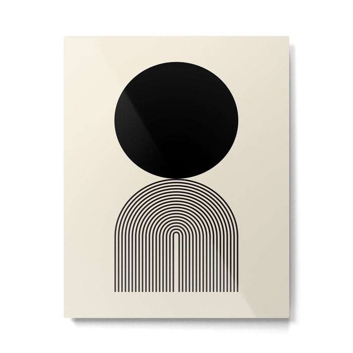 Abstraction_BLACK_DOT_LINE_ART_Minimalism_003C Metal Print Gallery Image 1