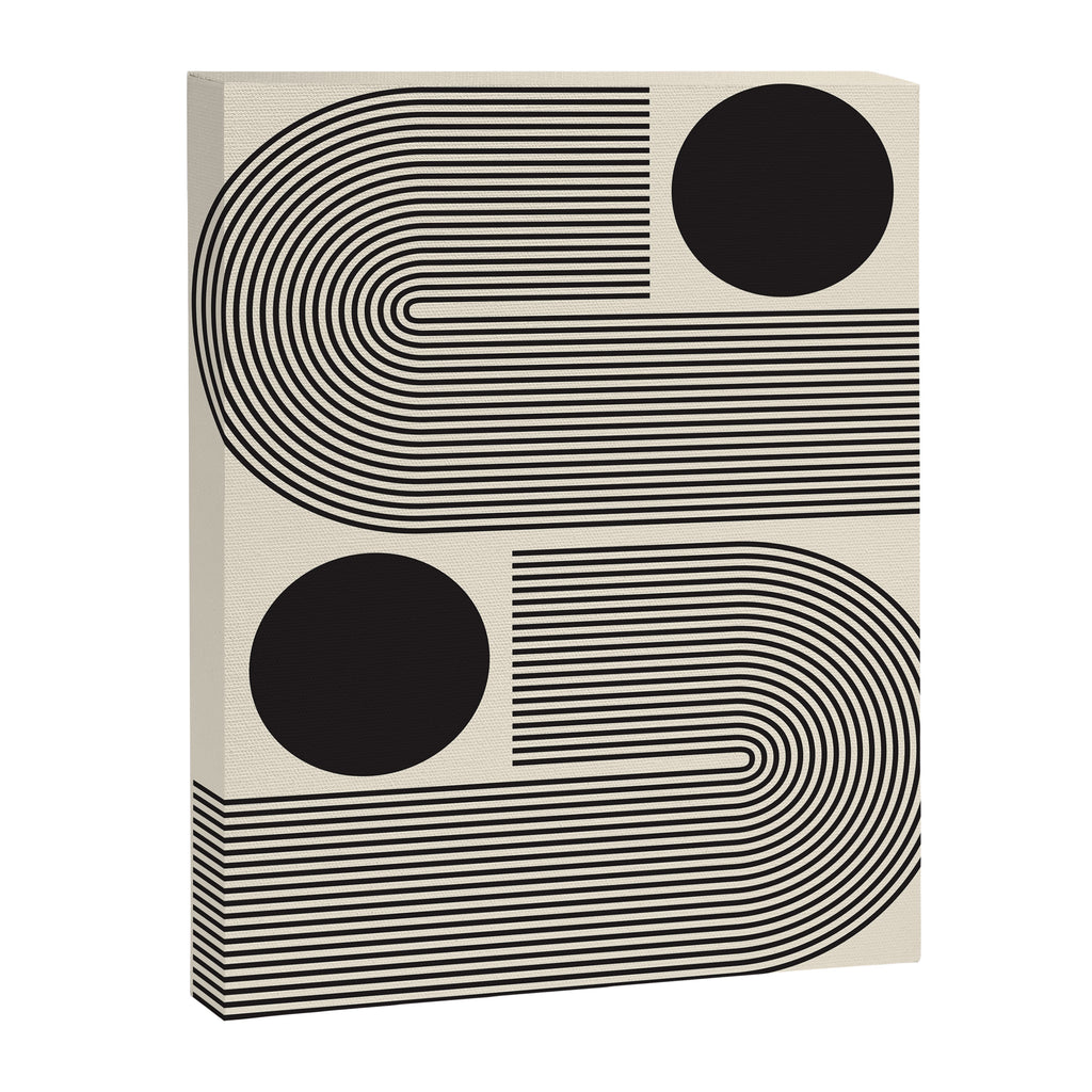 Abstraction_BLACK_LINE_DOT_POP_ART_Minimalism_004D Canvas Print Gallery Image 8