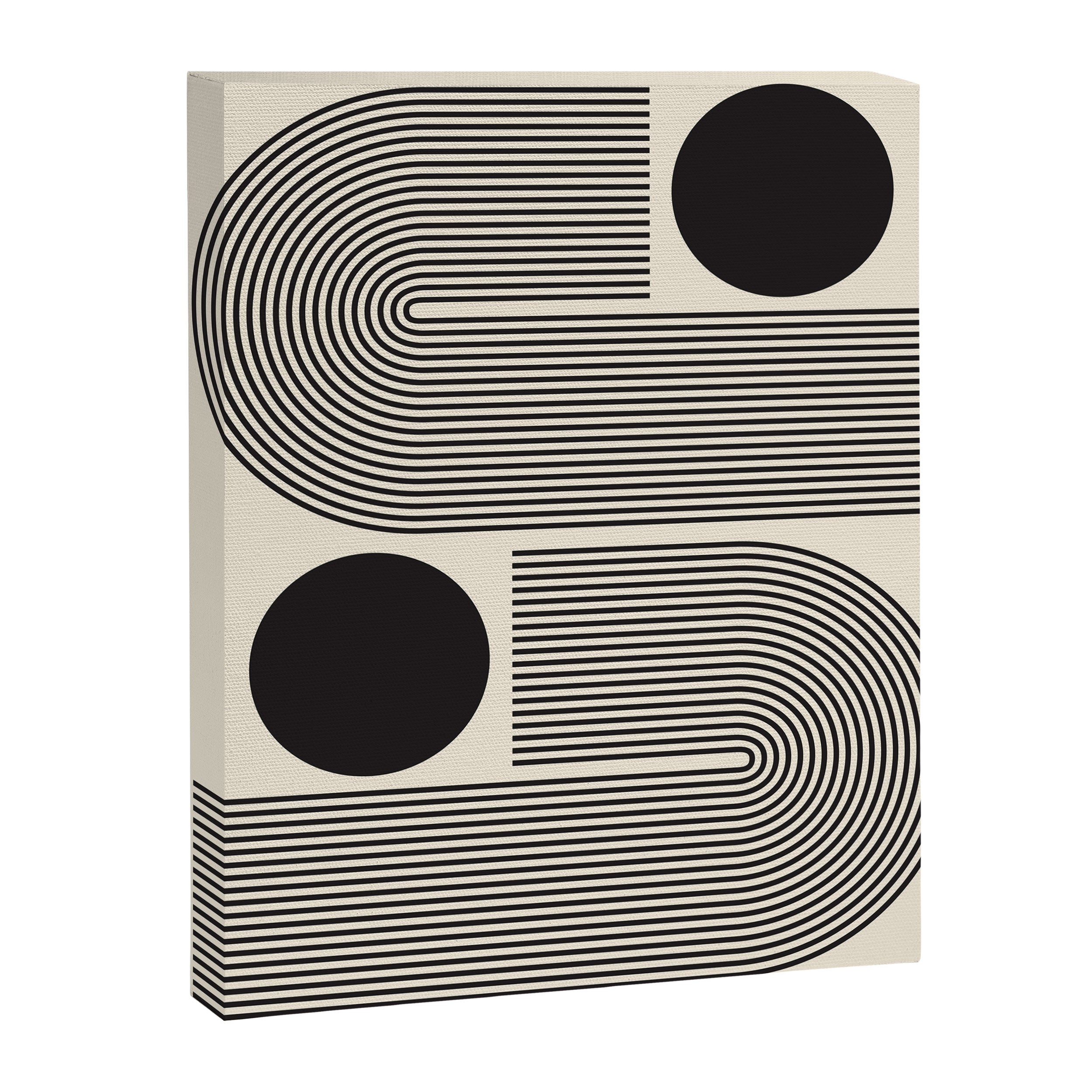 Abstraction_BLACK_LINE_DOT_POP_ART_Minimalism_004D Canvas Print Gallery Image 8