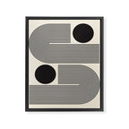 Abstraction_BLACK_LINE_DOT_POP_ART_Minimalism_004D Framed Canvas Print Gallery Image 8