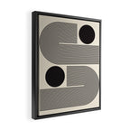 Abstraction_BLACK_LINE_DOT_POP_ART_Minimalism_004D Framed Canvas Print Gallery Image 2
