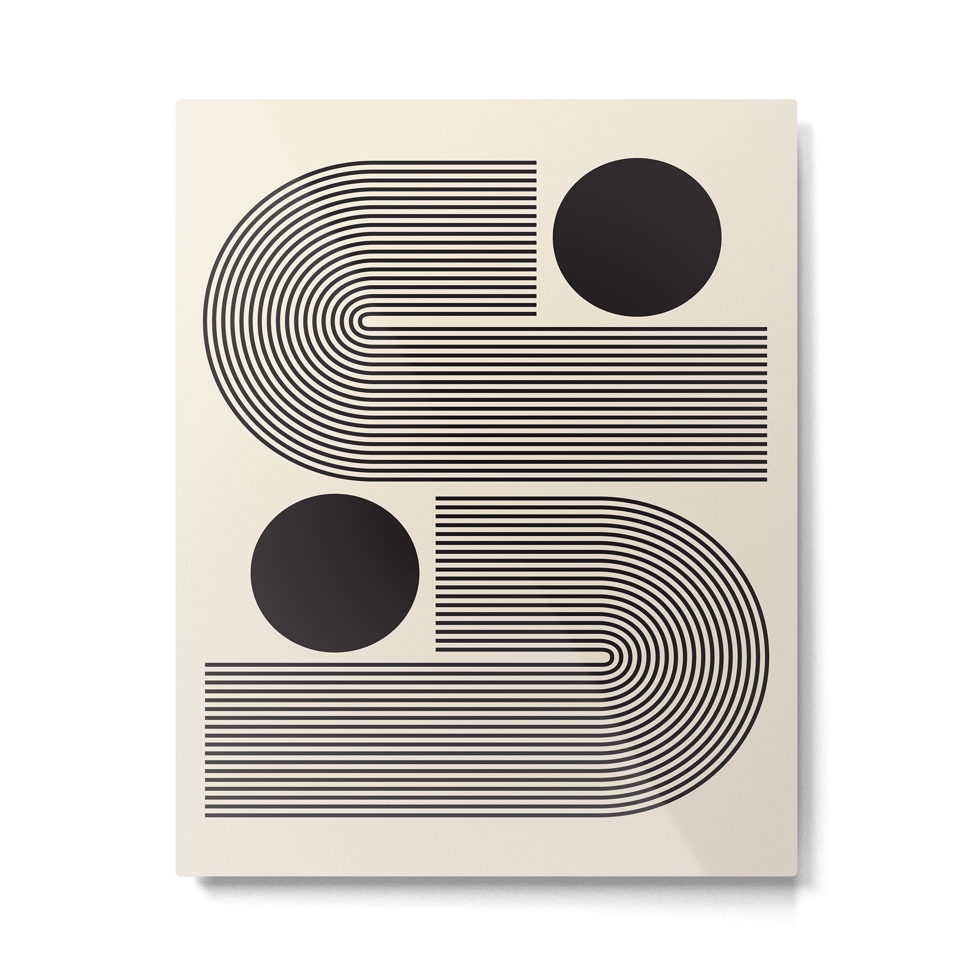 Abstraction_BLACK_LINE_DOT_POP_ART_Minimalism_004D Metal Print Gallery Image 6