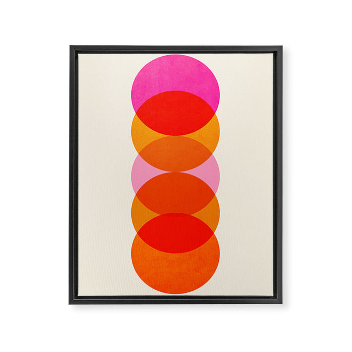 Abstraction_COLOUR_CIRCLES_001 Framed Canvas Print Gallery Image 1