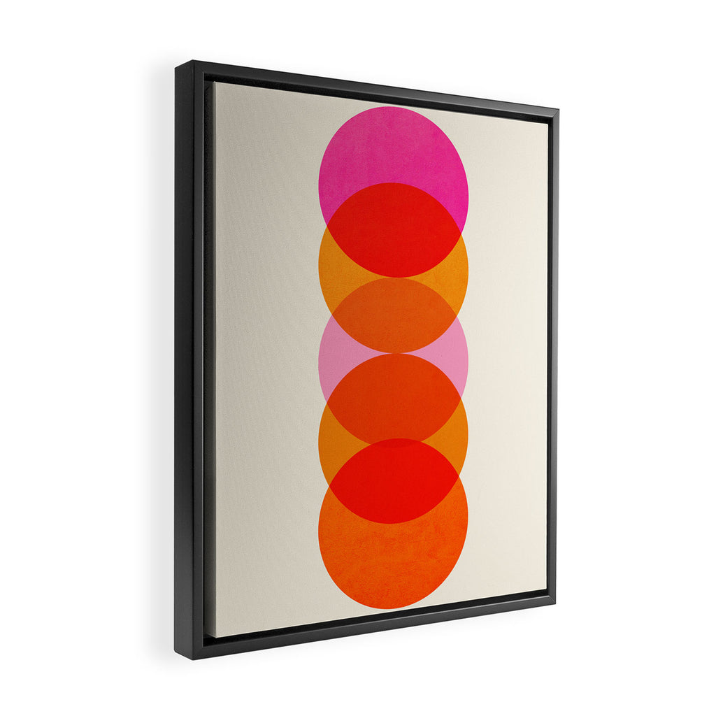 Abstraction_COLOUR_CIRCLES_001 Framed Canvas Print Gallery Image 2