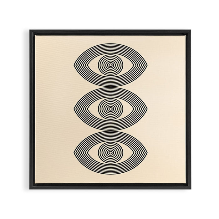 Abstraction_EYE_LINE_POP_ART_Minimalism_001X Framed Canvas Print Gallery Image 1