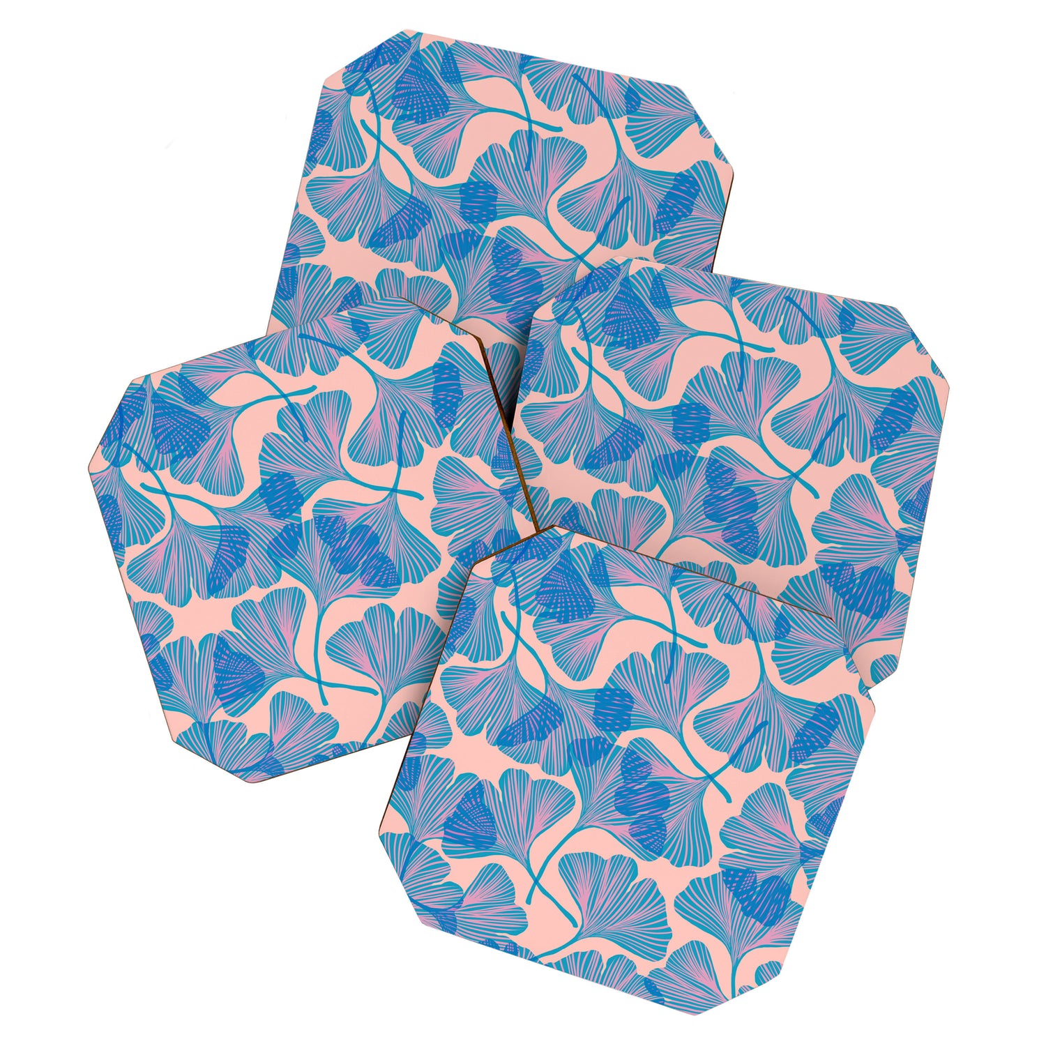 Abstraction_Ginkgo_Pattern_Minimalism_002 Coaster Gallery Image 1