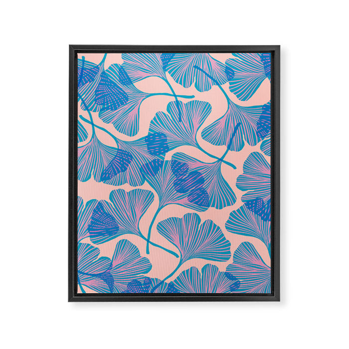 Abstraction_Ginkgo_Pattern_Minimalism_002 Framed Canvas Print Gallery Image 1