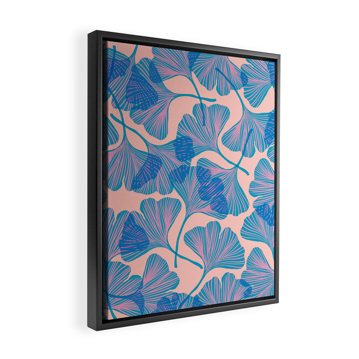 Abstraction_Ginkgo_Pattern_Minimalism_002 Framed Canvas Print Gallery Image 2