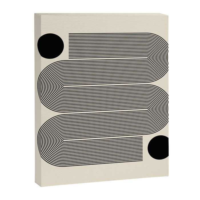 Abstraction_LINE_BLACK_DOT_VISUAL_ART_Minimlism_001A Canvas Print Gallery Image 1