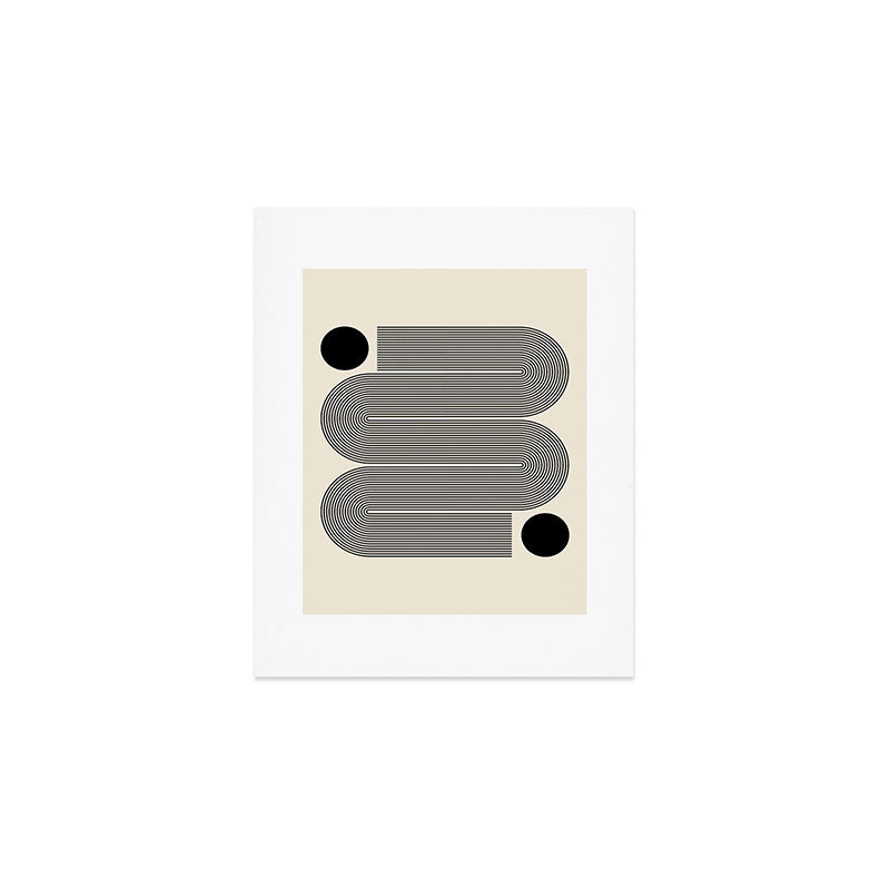 Abstraction_LINE_BLACK_DOT_VISUAL_ART_Minimlism_001A Art Print Gallery Image 1