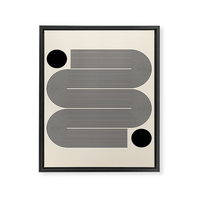 Abstraction_LINE_BLACK_DOT_VISUAL_ART_Minimlism_001A Framed Canvas Print Gallery Image 8
