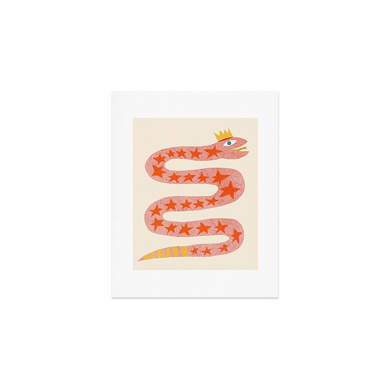 Abstraction_LITTLE_KING_COBRA_SNAKE_CUTE_ADORABLE_POP_ART_0916A Art Print Gallery Image 1