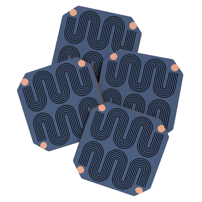 Abstraction_NEW_SUN_BLUE_LINE_POP_ART_Minimalism_0222A Coaster Gallery Image 1