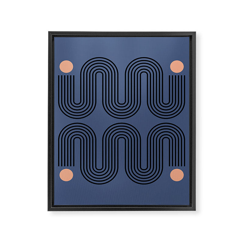 Abstraction_NEW_SUN_BLUE_LINE_POP_ART_Minimalism_0222A Framed Canvas Print Gallery Image 8