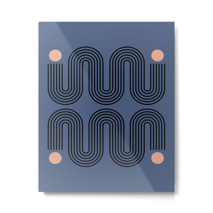 Abstraction_NEW_SUN_BLUE_LINE_POP_ART_Minimalism_0222A Metal Print Gallery Image 1