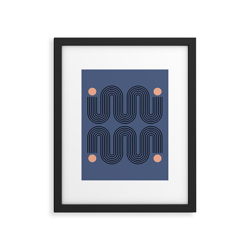 Abstraction_NEW_SUN_BLUE_LINE_POP_ART_Minimalism_0222A Framed Art Print Gallery Image 6