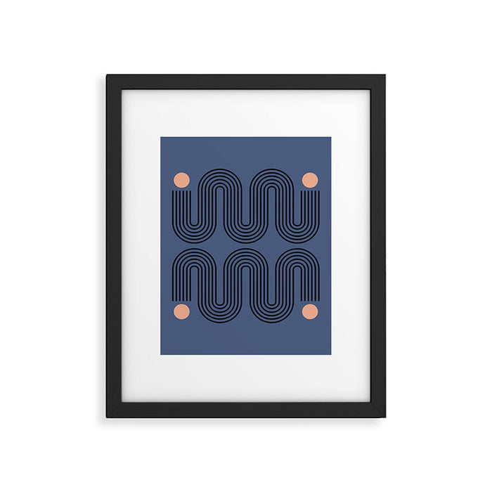Abstraction_NEW_SUN_BLUE_LINE_POP_ART_Minimalism_0222A Framed Art Print Gallery Image 1