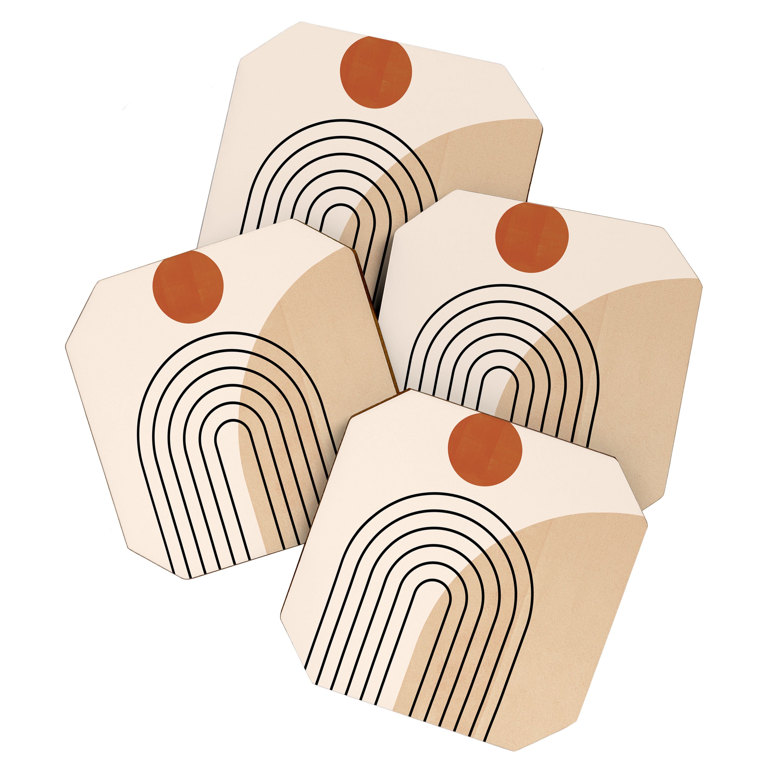 Abstraction_NEW_SUN_DAWN_MOUNTAINS_LINE_POP_ART_008B Coaster Gallery Image 1