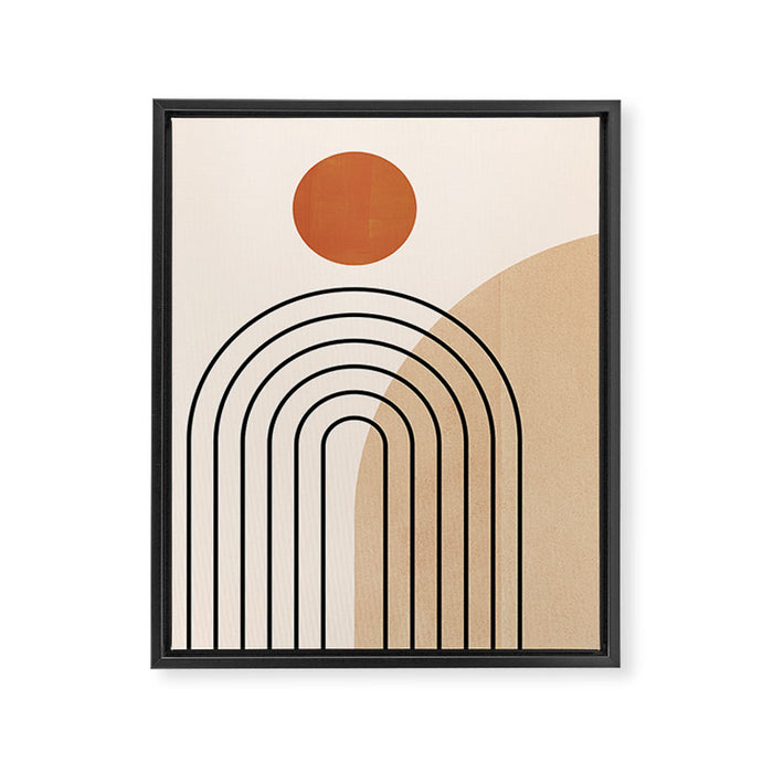 Abstraction_NEW_SUN_DAWN_MOUNTAINS_LINE_POP_ART_008B Framed Canvas Print Gallery Image 1