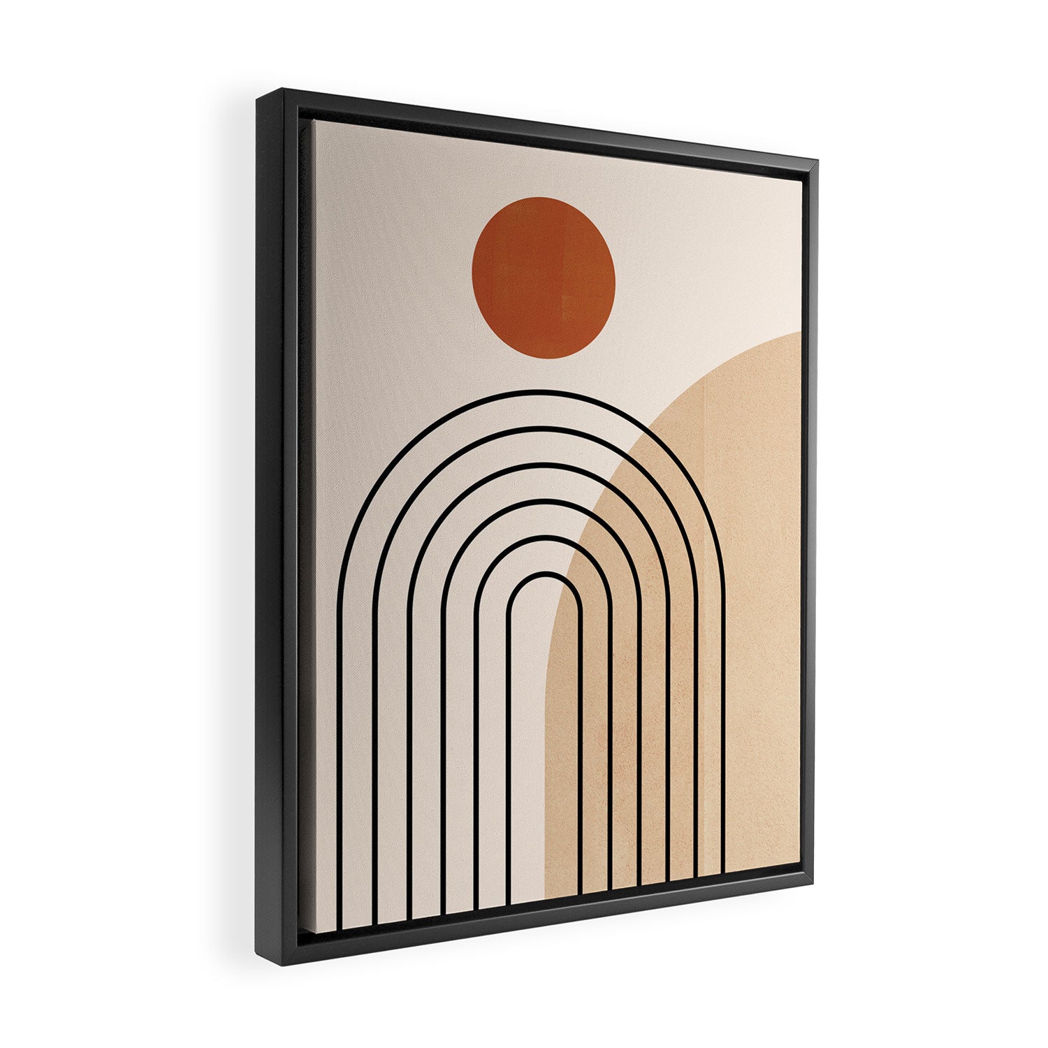 Abstraction_NEW_SUN_DAWN_MOUNTAINS_LINE_POP_ART_008B Framed Canvas Print Gallery Image 2