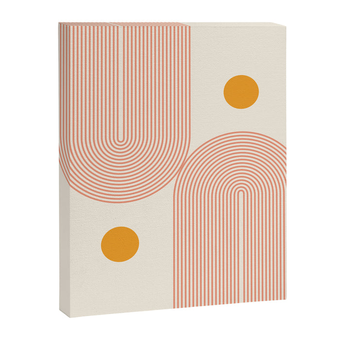 Abstraction_SUN_DOUBLE_LINE_POP_ART_Minimalism_001C Canvas Print Gallery Image 1