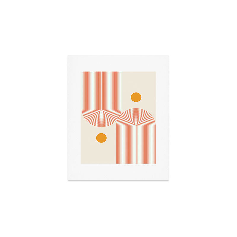 Abstraction_SUN_DOUBLE_LINE_POP_ART_Minimalism_001C Art Print Gallery Image 1