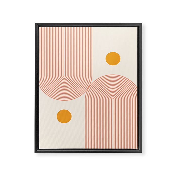 Abstraction_SUN_DOUBLE_LINE_POP_ART_Minimalism_001C Framed Canvas Print Gallery Image 1