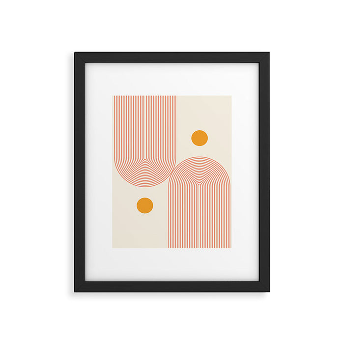 Abstraction_SUN_DOUBLE_LINE_POP_ART_Minimalism_001C Framed Art Print Gallery Image 1