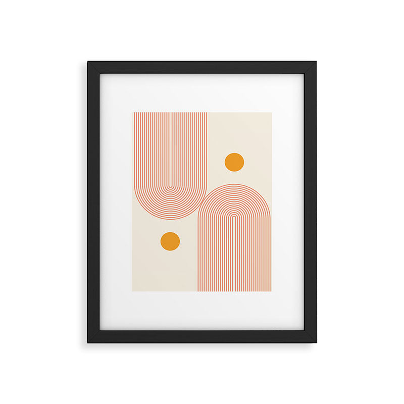 Abstraction_SUN_DOUBLE_LINE_POP_ART_Minimalism_001C Framed Art Print Gallery Image 6