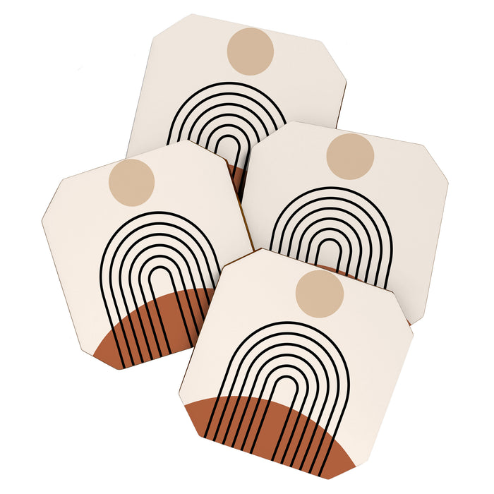 Abstraction_SUN_LINE_BOHEMIAN_LANDSCAPE_POP_ART_1129B Coaster Gallery Image 1
