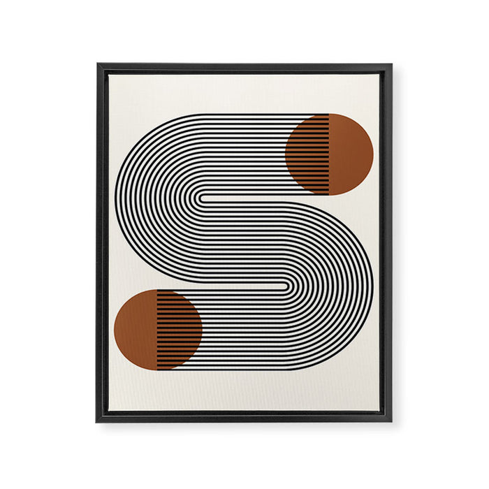 Abstraction_SUN_LINE_POP_ART_Minimalism_S001S Framed Canvas Print Gallery Image 1