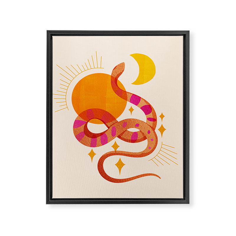 Abstraction_SUN_MOON_SNAKE_Minimalism_001 Framed Canvas Print Gallery Image 8