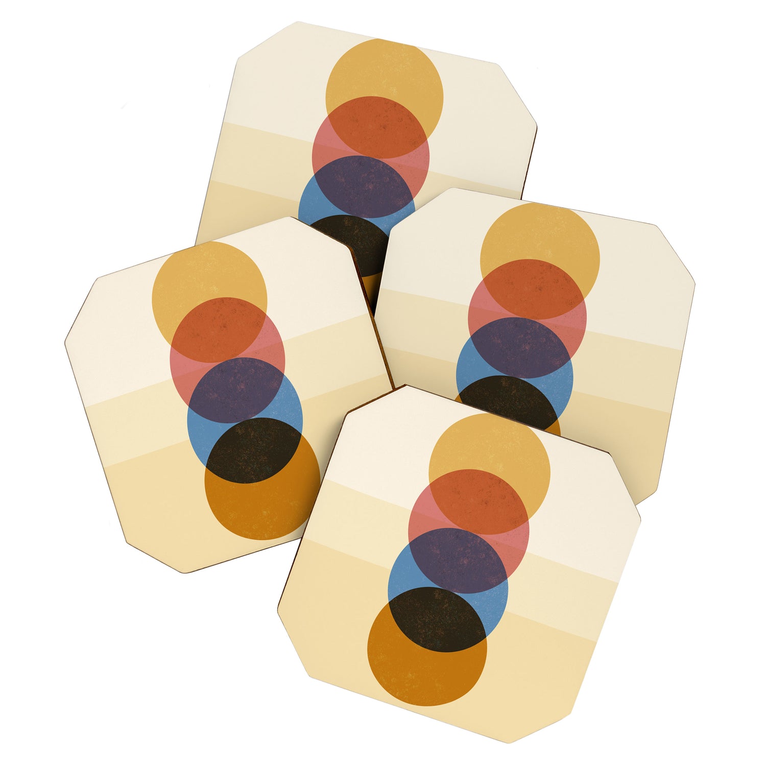 Abstraction_SUNRISE_SUNSET_CIRCLE_RISING_COLORFUL_POP_ART_0425A Coaster Gallery Image 1